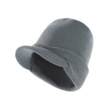 將圖片載入圖庫檢視器 Solid color flanging warm knitted hat with brim
