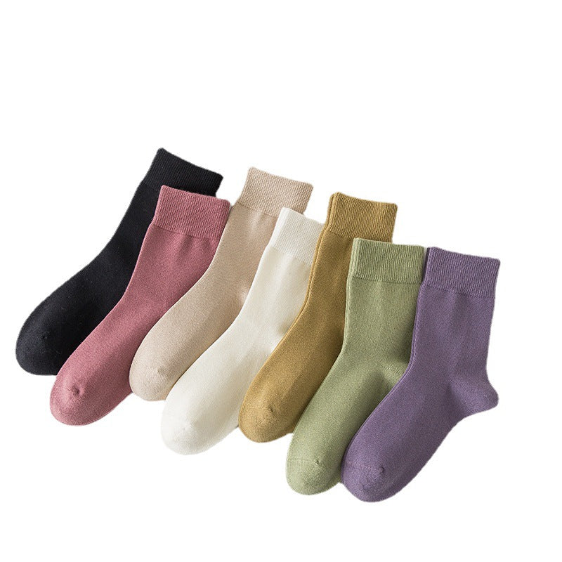 Pure color all-match high-quality anti-pilling tube socks