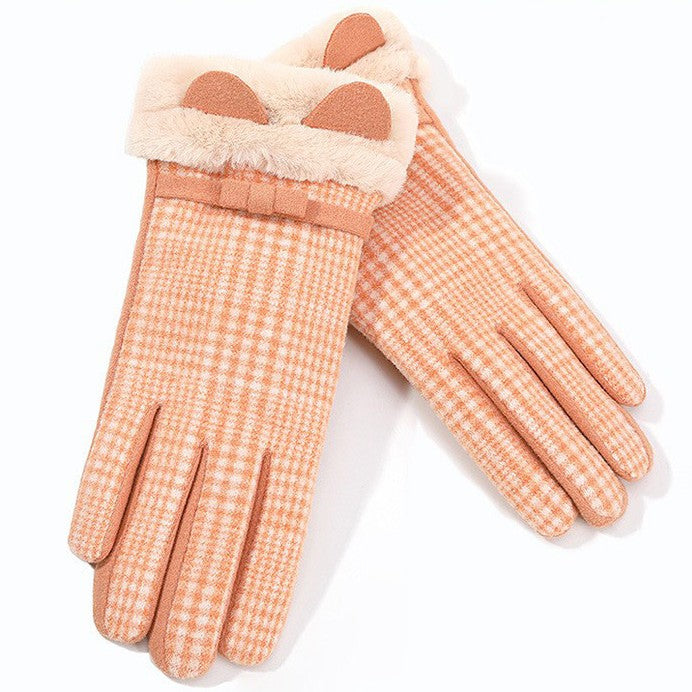 Ladies plush shea butter moisturizing touch screen gloves