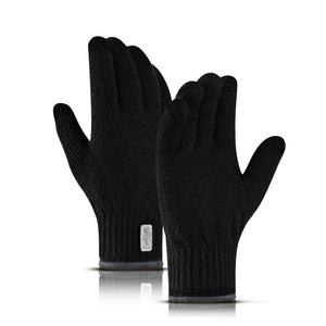 New style outdoor double-layer plus velvet sports knitted gloves