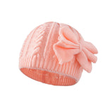 Load image into Gallery viewer, Children&#39;s solid color dome bowknot acrylic warm knitted hat
