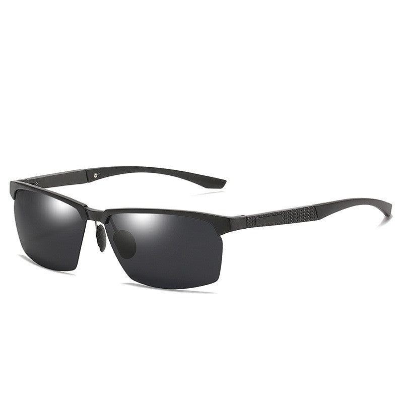 Aluminum-magnesium half-frame UV protection sunglasses