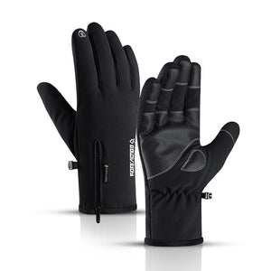 Winter plus velvet warm outdoor sports waterproof gloves