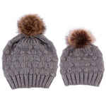 画像をギャラリービューアに読み込む, Parent-child warm pure color knitted hat
