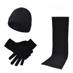 画像をギャラリービューアに読み込む, Three-piece knitted woolen thick warm hat scarf gloves
