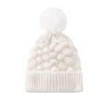 画像をギャラリービューアに読み込む, Pure color hair ball and fleece scales warm knitted hat
