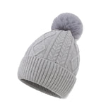 Load image into Gallery viewer, Pure color cable and cashmere knit hat
