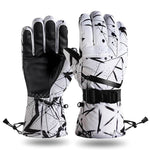 將圖片載入圖庫檢視器 Outdoor printing plus velvet warm windproof non-slip zipper pocket sports gloves
