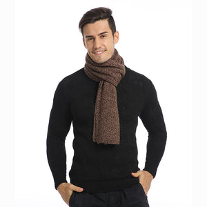 Men's jacquard stitching long warm scarf