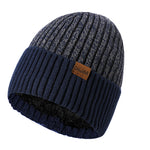 將圖片載入圖庫檢視器 Men&#39;s double-layer wool and velvet warm knitted hat
