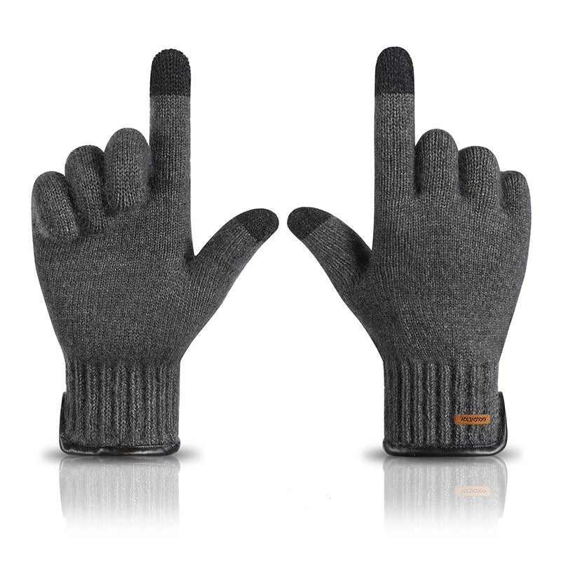 Alpaca fleece outdoor high-elastic business warm gloves