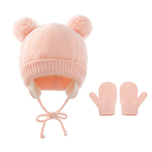 Baby knitted hats and knitted gloves