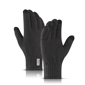 New style outdoor double-layer plus velvet sports knitted gloves