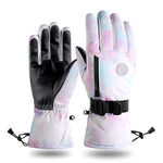 將圖片載入圖庫檢視器 Outdoor printing plus velvet warm windproof non-slip zipper pocket sports gloves
