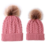 將圖片載入圖庫檢視器 Parent-child acrylic wool ball twist knitted hat
