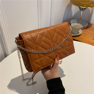 Fashion simple texture chain shoulder messenger bag