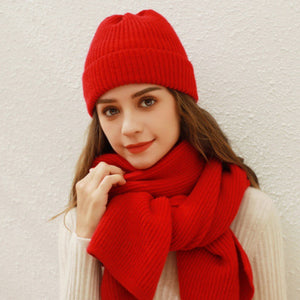 Solid color student all-match dome knitted hat