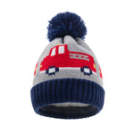 將圖片載入圖庫檢視器 Two-piece children&#39;s plush jacquard red truck hat scarf
