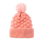 Load image into Gallery viewer, Pure color hair ball and fleece scales warm knitted hat
