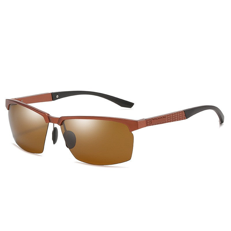 Aluminum-magnesium half-frame UV protection sunglasses