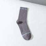 將圖片載入圖庫檢視器 Men&#39;s solid color autumn and winter combed cotton printed striped socks
