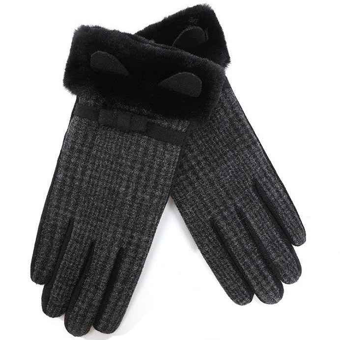 Ladies plush shea butter moisturizing touch screen gloves