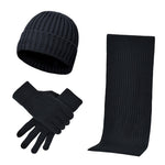 画像をギャラリービューアに読み込む, Three-piece knitted woolen thick warm hat scarf gloves
