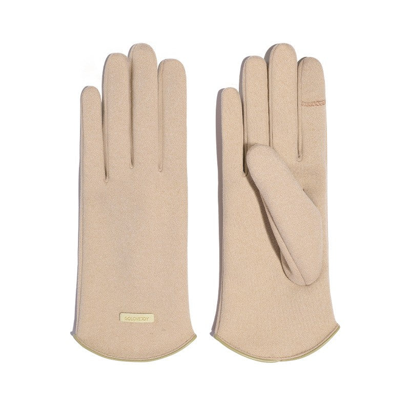 De velvet warm outdoor riding cold-proof plus velvet gloves