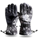 將圖片載入圖庫檢視器 Outdoor printing plus velvet warm windproof non-slip zipper pocket sports gloves
