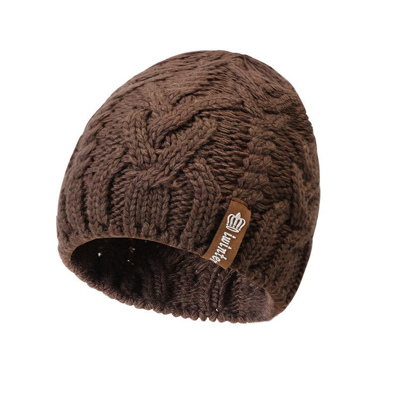 Cute rabbit fur warm and windproof ladies knitted hat