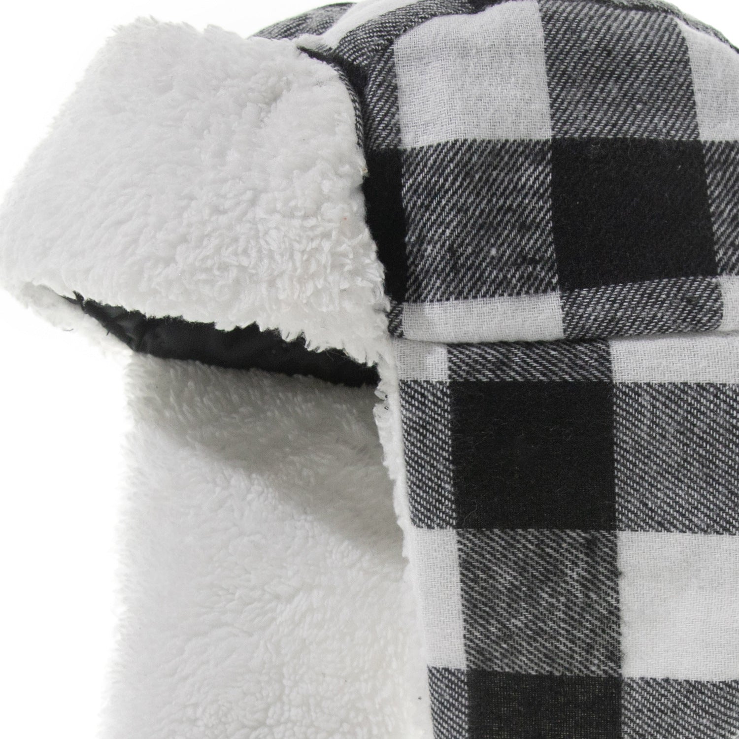 Children's plaid plus velvet warm gloves two-piece hat with velcro