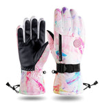 將圖片載入圖庫檢視器 Outdoor printing plus velvet warm windproof non-slip zipper pocket sports gloves
