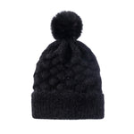 Load image into Gallery viewer, Pure color hair ball and fleece scales warm knitted hat
