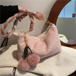 Load image into Gallery viewer, Vintage plush cherry tote
