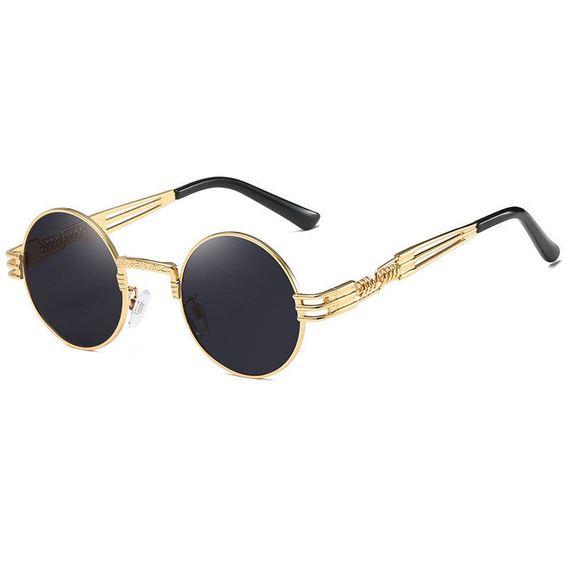 Steampunk style metal spring-leg sunglasses