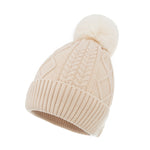 Load image into Gallery viewer, Pure color cable and cashmere knit hat
