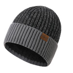 將圖片載入圖庫檢視器 Men&#39;s double-layer wool and velvet warm knitted hat
