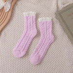 Load image into Gallery viewer, Coral fleece plus fleece warm home tube socks
