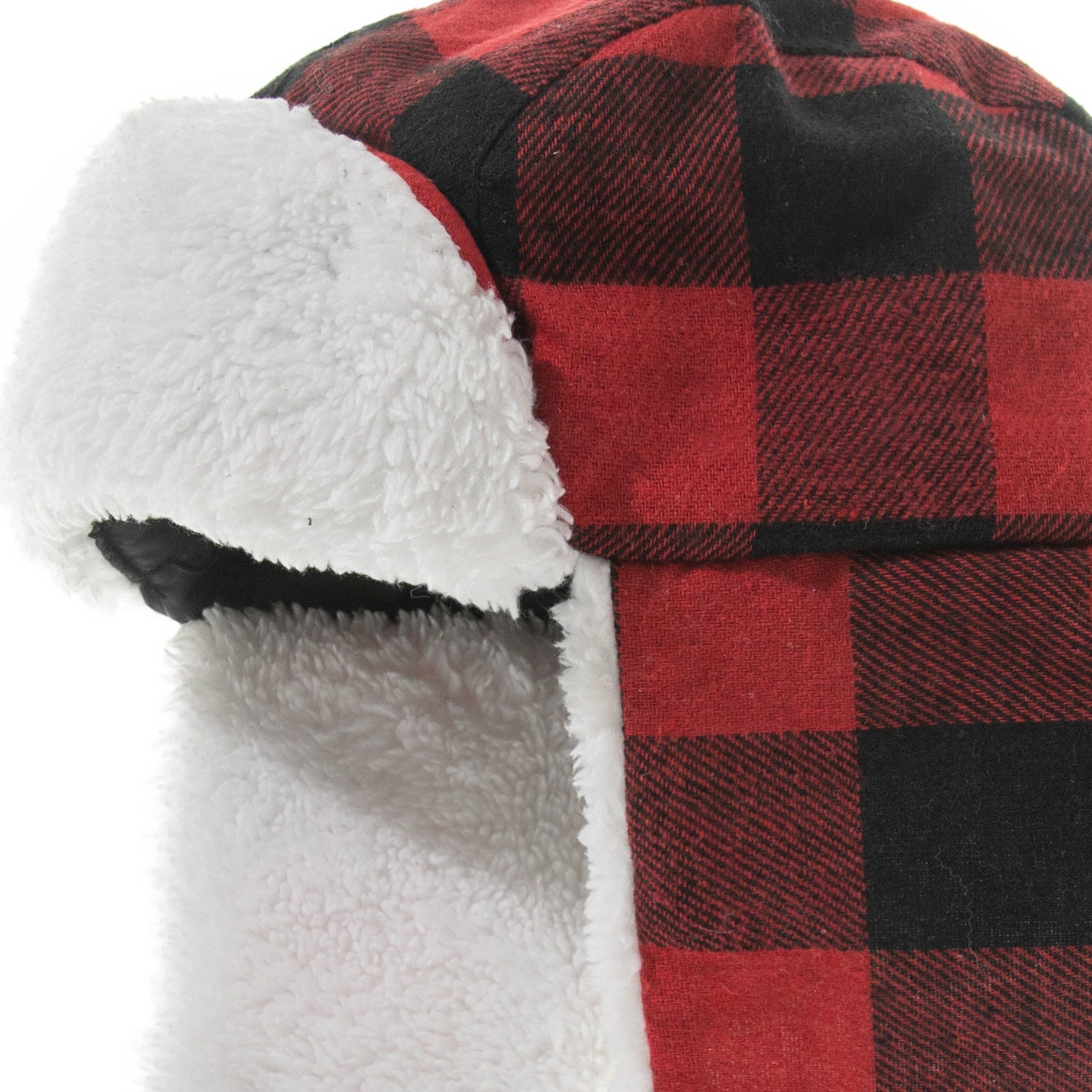 Children's plaid plus velvet warm gloves two-piece hat with velcro