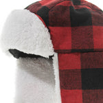 Load image into Gallery viewer, Children&#39;s plaid plus velvet warm gloves two-piece hat with velcro
