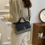 画像をギャラリービューアに読み込む, Canvas one-shoulder pattern checked crossbody bag
