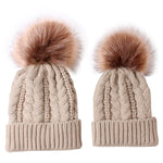 將圖片載入圖庫檢視器 Parent-child acrylic wool ball twist knitted hat
