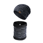 Load image into Gallery viewer, Fleece and cold-proof padded bib knitted hat suit
