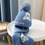 Load image into Gallery viewer, Two-piece cotton baby woolen cap with inner warmth
