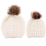 画像をギャラリービューアに読み込む, Parent-child warm pure color knitted hat
