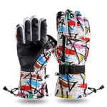 Load image into Gallery viewer, Outdoor printing plus velvet warm windproof non-slip zipper pocket sports gloves
