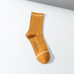 將圖片載入圖庫檢視器 Men&#39;s solid color autumn and winter combed cotton printed striped socks
