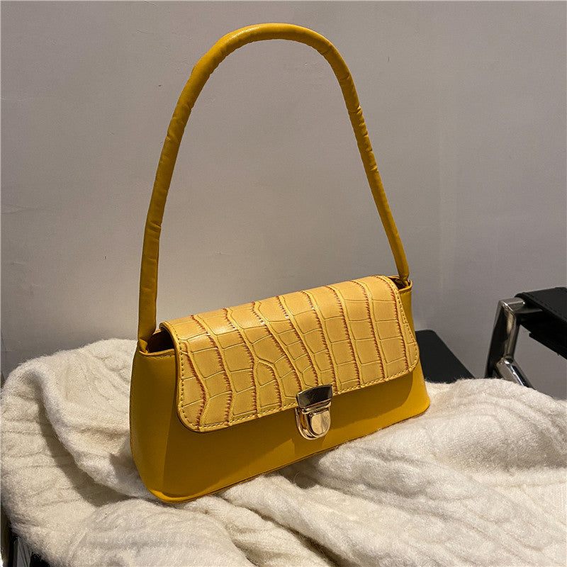 Pure color Korean fashion one-shoulder small square bag