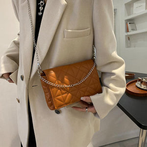 Fashion simple texture chain shoulder messenger bag