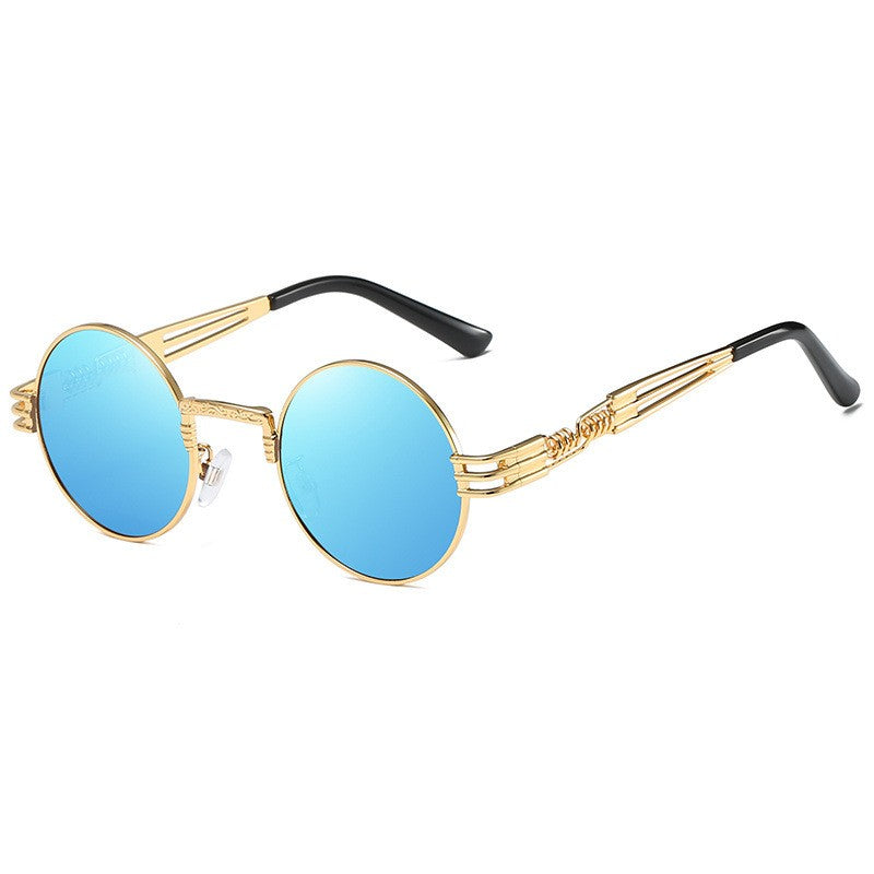 Steampunk style metal spring-leg sunglasses